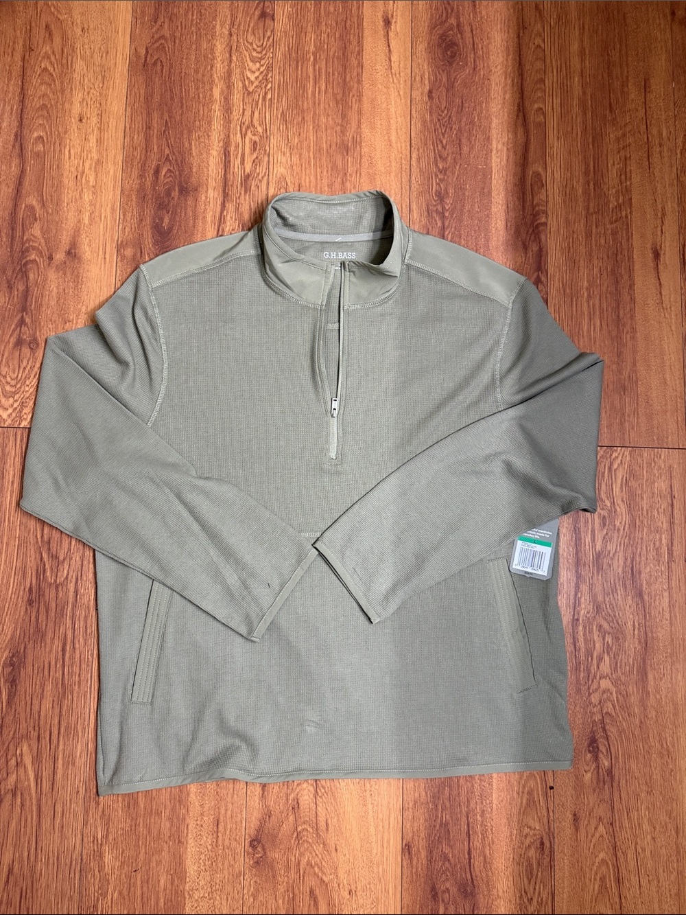 G.H. Bass & Co. Olive Zip-Front Men's Pullover Sweater